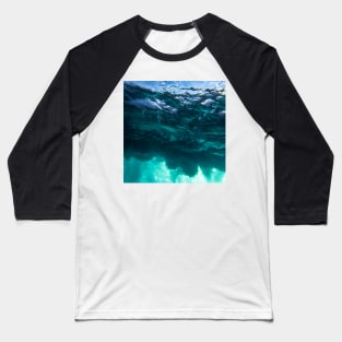 Blue Ocean Waves Baseball T-Shirt